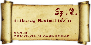 Szikszay Maximilián névjegykártya